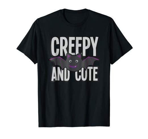 Cute Vampire Logo - Funny Halloween Shirt Creepy And Cute Vampire Bat Scary