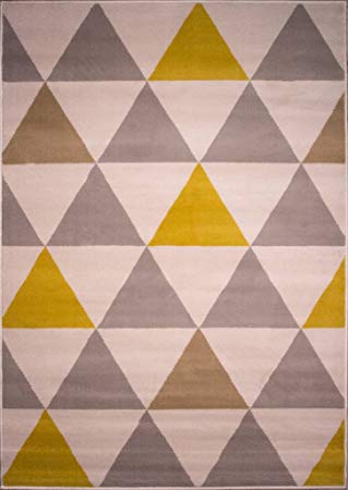 Beige Triangle Logo - Milan Ochre Mustard Yellow Grey Beige Modern Geometric Triangle