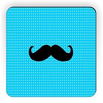 Blue Dots Square Logo - Amazon.com: Rikki Knight Mustache on Blue Dots Design Square Fridge ...