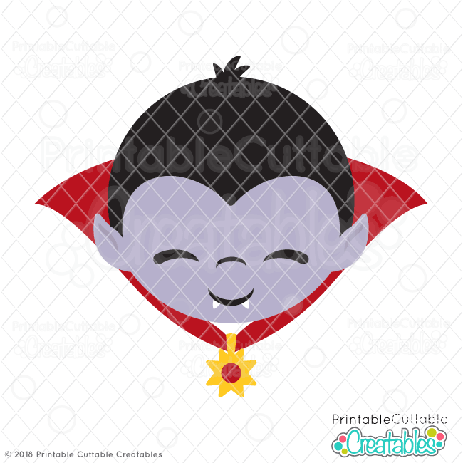 Cute Vampire Logo - Cute Vampire Face SVG File for Silhouette, for Cricut