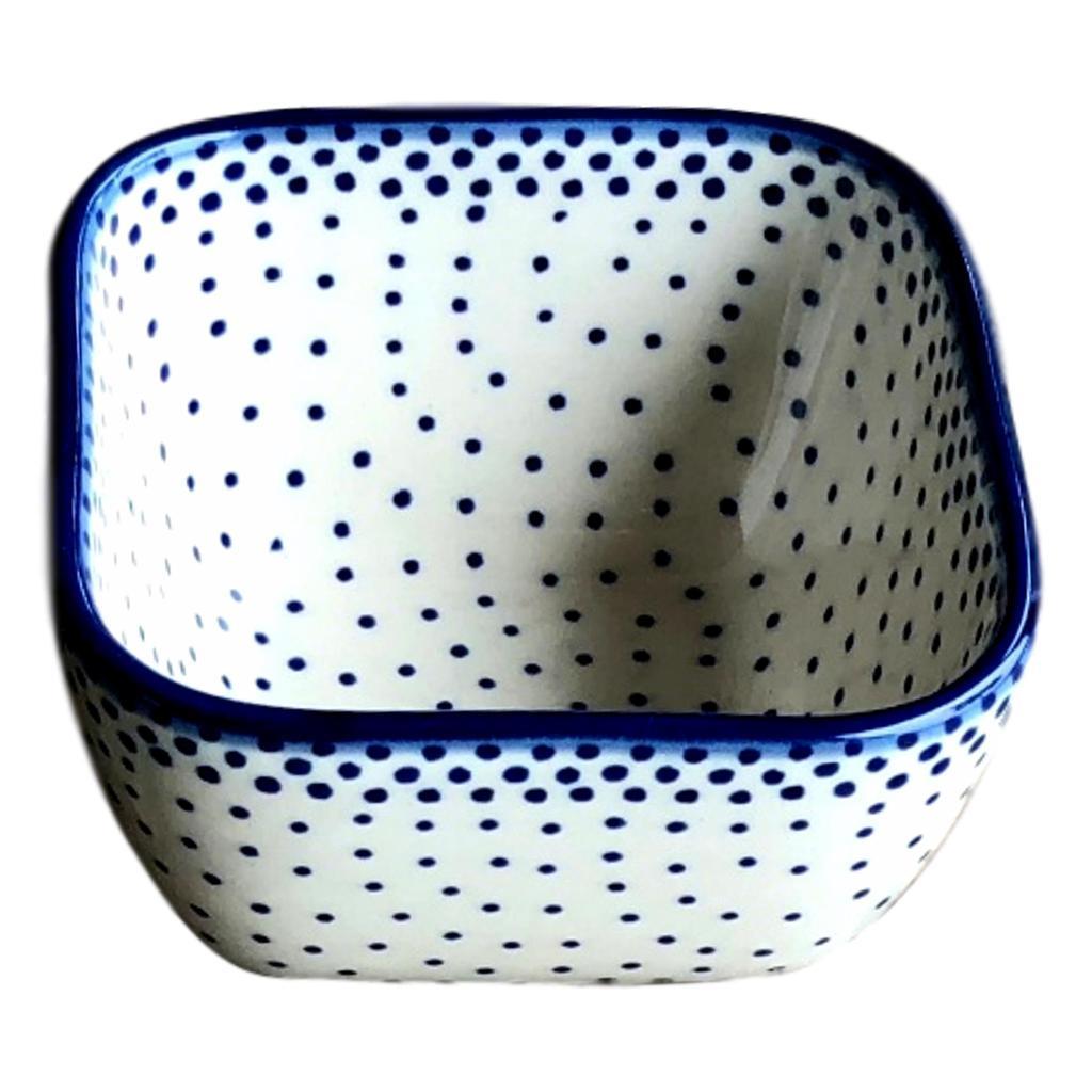 Blue Dots Square Logo - Tiny Blue Dots - Small Square Bowl