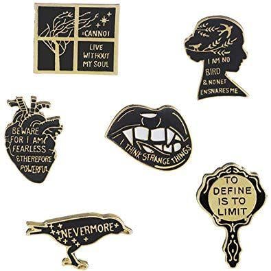 Cute Vampire Logo - JLJ Enamel Pin Set Punk Cute Brooches for Party Vampire