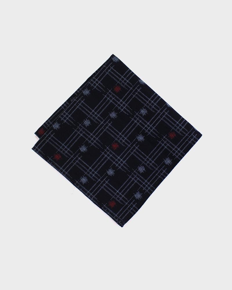 Blue Dots Square Logo - Pocket Square Kasuri Red and Blue Dots — Kiriko Made