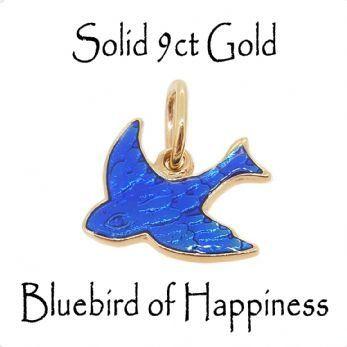 Gold and Blue Bird Logo - Bluebird of Happiness Charms and Pendants — The Jewel Shop