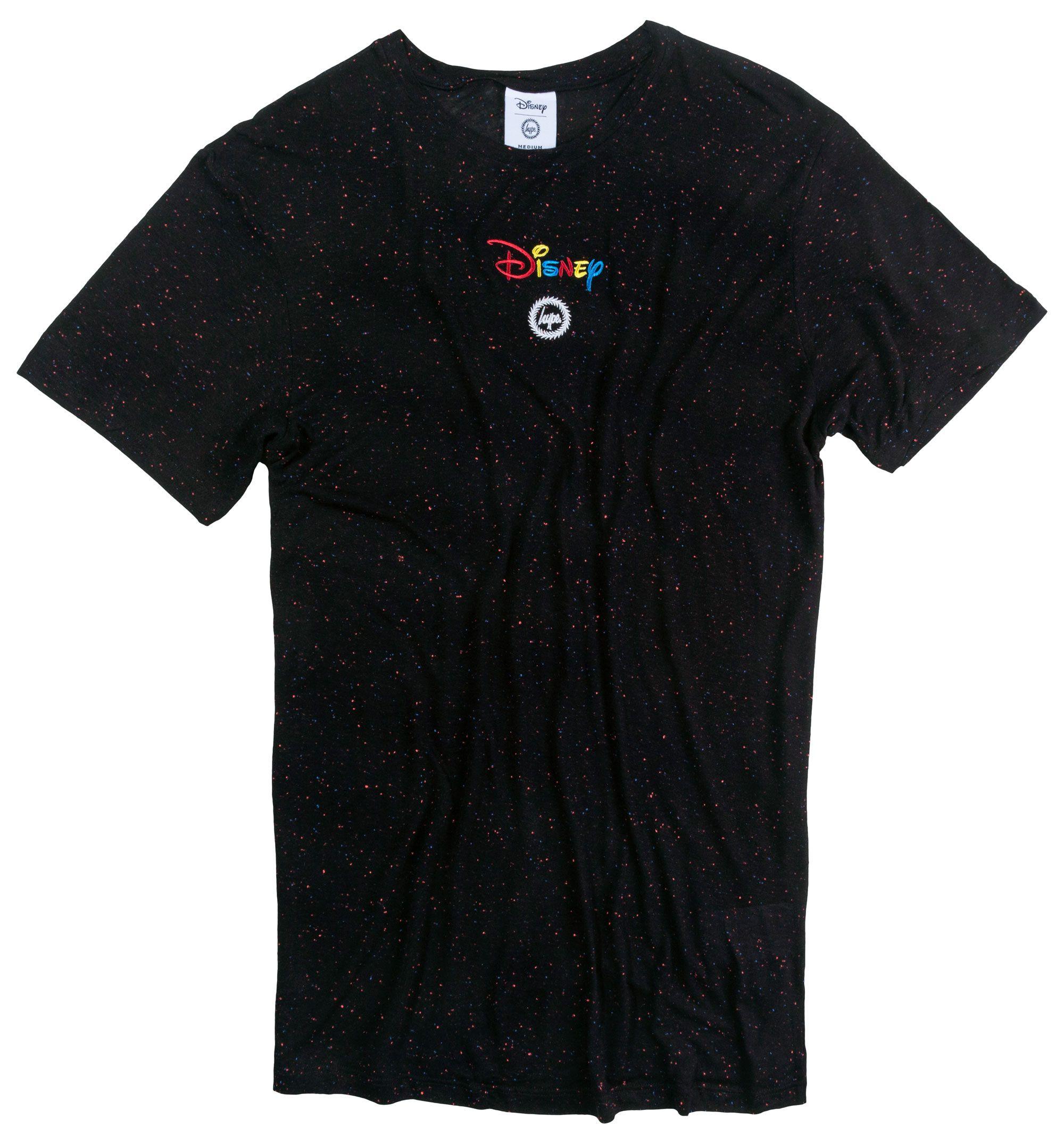 Red and Black Disney Logo - Men's Black Disney Embroidered Logo Textured T-Shirt from Hype