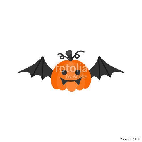 Cute Vampire Logo - Cute hand drawn spooky carved pumpkin in bat costume vector