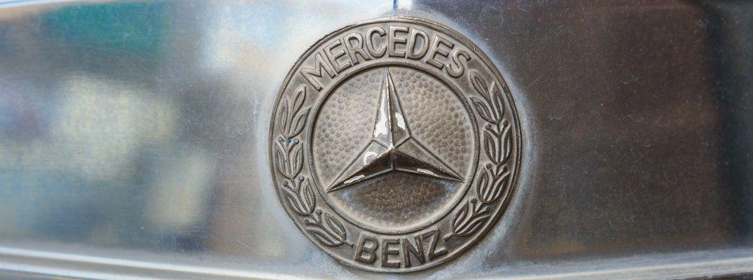 Old Benz Logo - old-and-vintage-rusted-Mercedes-Benz-hood-ornament-logo-above-the ...