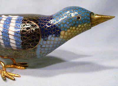 Gold and Blue Bird Logo - VINTAGE CLOISONNE ENAMEL Gilded Gold Blue Bird Figurine Pair Set