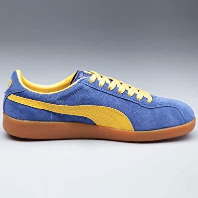 Gold and Blue Bird Logo - Puma Bluebird Blue Yellow Suede Trainers Limoges Spectra Yellow