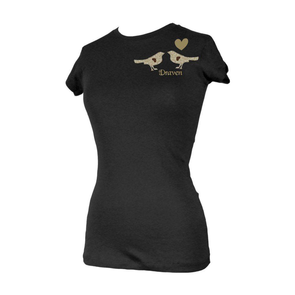 Faded Bird Logo - Draven Girls Faded Birds T-Shirt-Blk – Draven Shoes