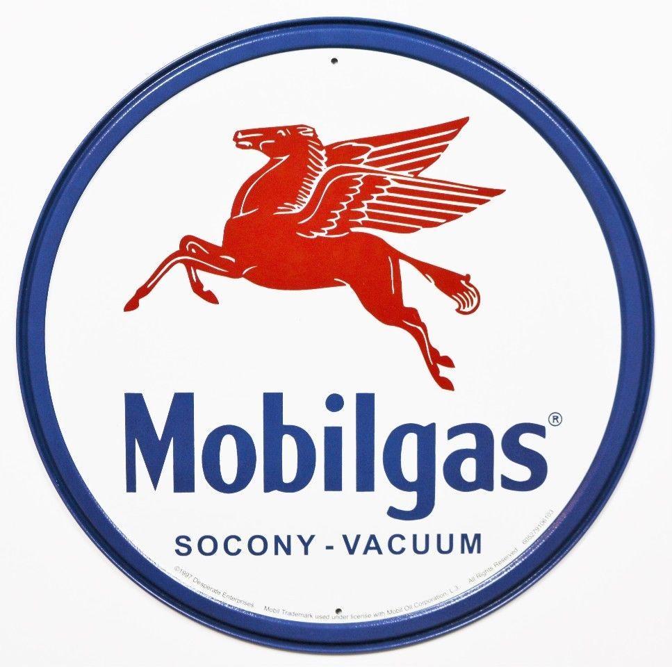 Pegasus Gas Logo - Mobilgas Socony Vacuum Tin Metal Signs Pegasus Standard Oil Gas