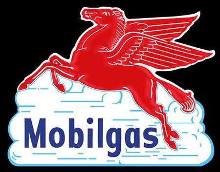 Old Mobil Oil Logo - Mobil - Vintage Gas - Oil Signs, from Garage Art LLC