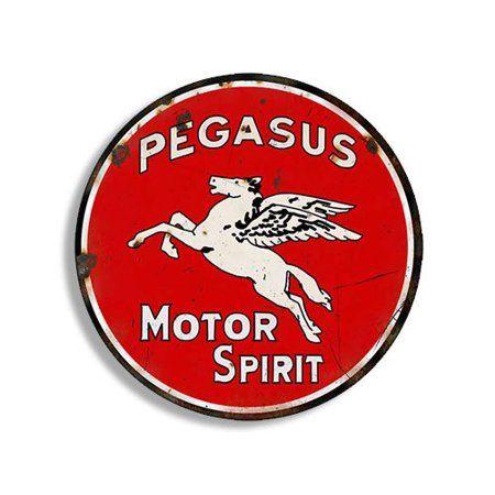 Pegasus Gas Logo - Round Vintage PEGASUS Gas Sticker (gasoline logo old rat rod ...