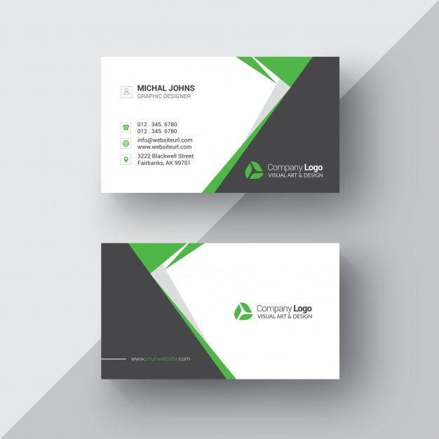 White and Green Logo - Black and white business card with green details PSD file | Free ...