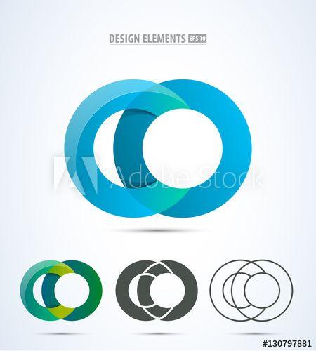 Two C Logo - Abstract Letter C logo set. Vector graphic elegant impossible