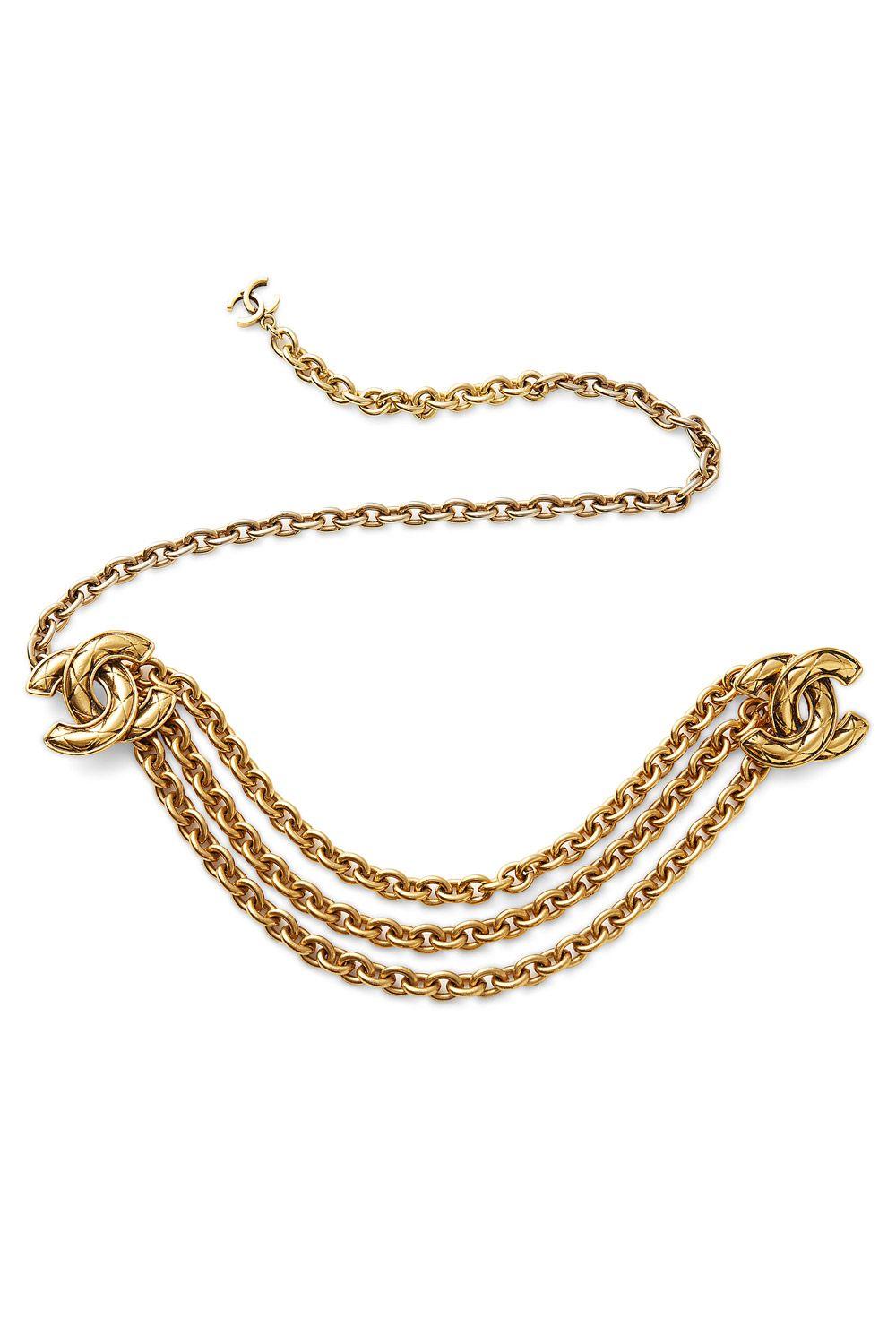 Two C Logo - Couture double C logo chain belt/necklace | Cara Mia Vintage