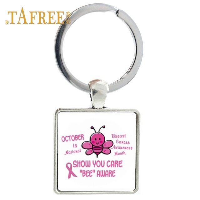 Pink Bee Logo - TAFREE lovely pink bee Keychain October is national Breast Cancer ...