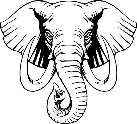 Elephant Mascot Logo - Elephant 1 Head Tusk Trunk Wild Wildlife African Animal Zoo | Etsy