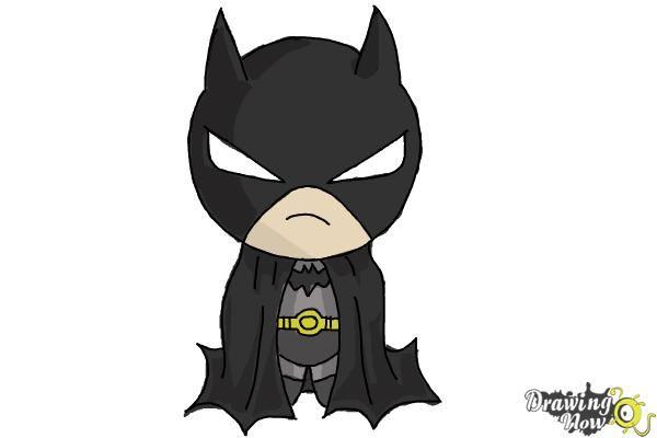 Chibi Bat Logo - How to Draw Chibi Batman - DrawingNow