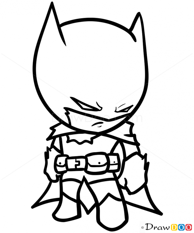 Chibi Bat Logo - How to Draw Batman, Chibi - How to Draw, Drawing Ideas, Draw ...