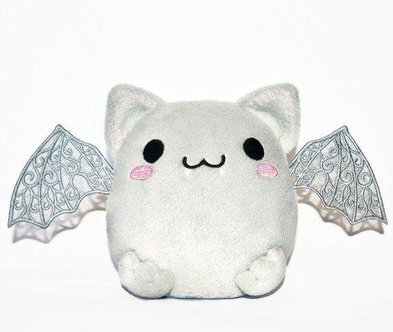 Chibi Bat Logo - Chibi bat toy grey Bat Stuffed Animal Plush Toy Bat