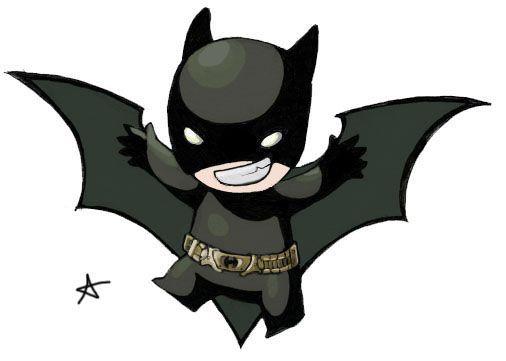 Chibi Bat Logo - In flight. Superhero and Villians. Batman, Chibi