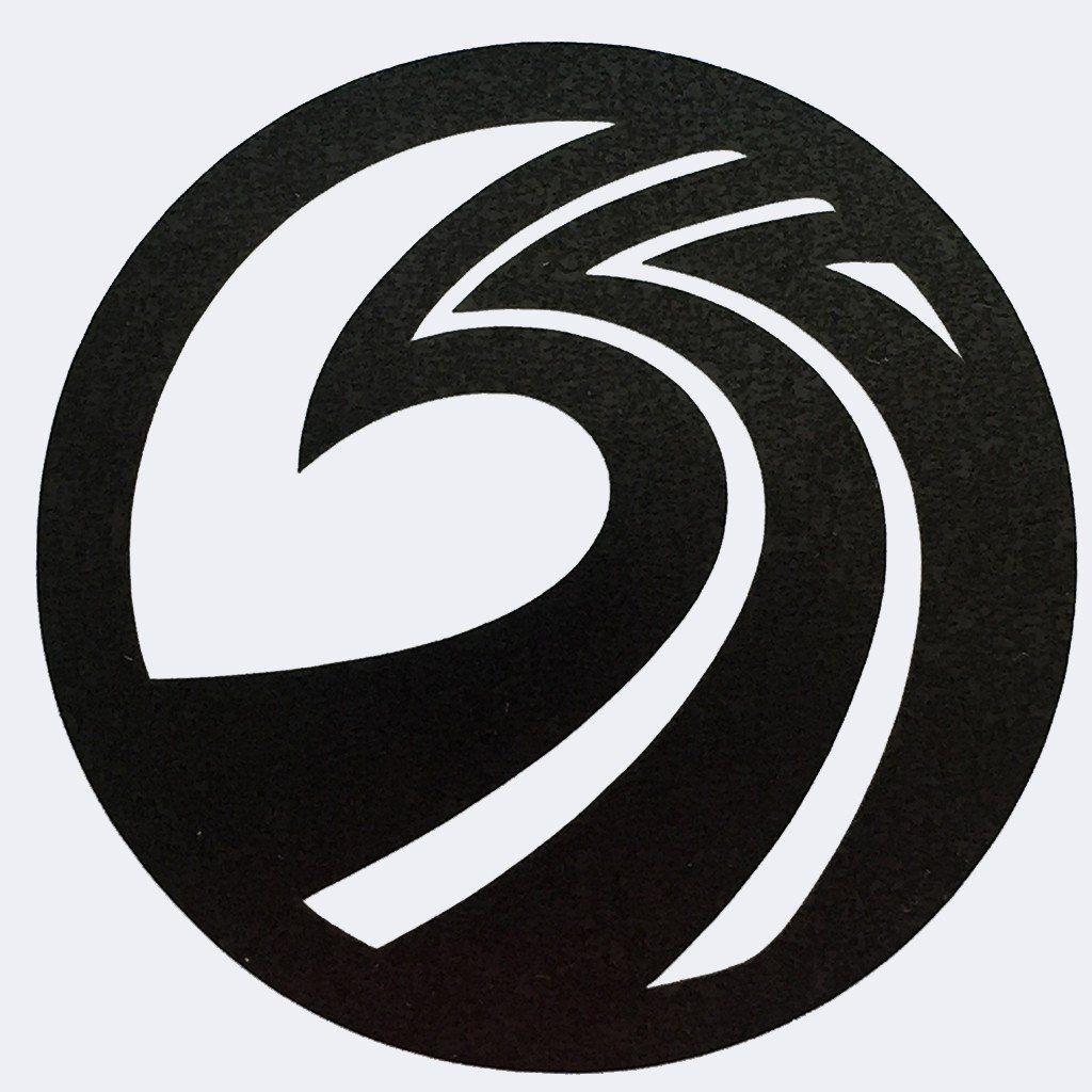 Black and White Wave Logo - Seaside Surf Shop - New Wave Logo Die Cut - 4.25