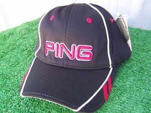 Small Ping Logo - Ping Golf Sport Tech Black & Red Golf Hat Cap NEW Flex Fitted Small ...