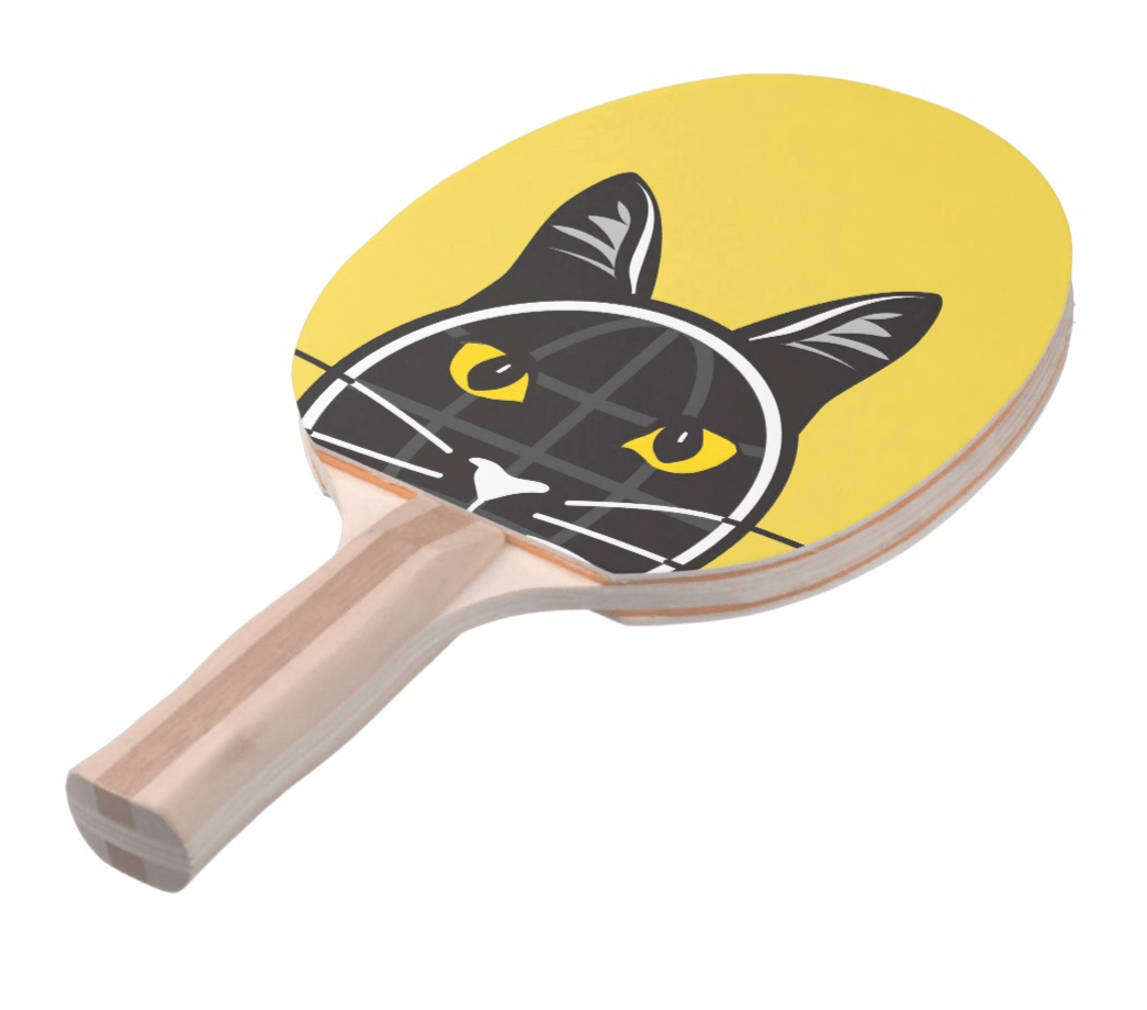 Small Ping Logo - Fake Cat News Tazmo Logo Ping Pong Paddle Cat News