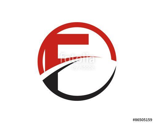 Red Circle F Logo - F Letter Logo Swoosh CIrcle