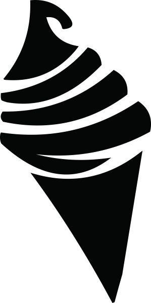 Black Ice Cream Logo - Ice cream cone - black and white - stock photo free