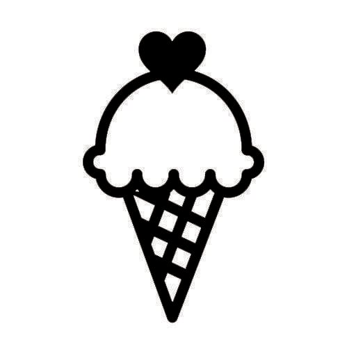 Black Ice Cream Logo - Happy Cream cone – Happy Cream & Co.