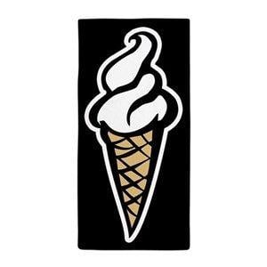 Black Ice Cream Logo - Black Cream Beach Towels - CafePress