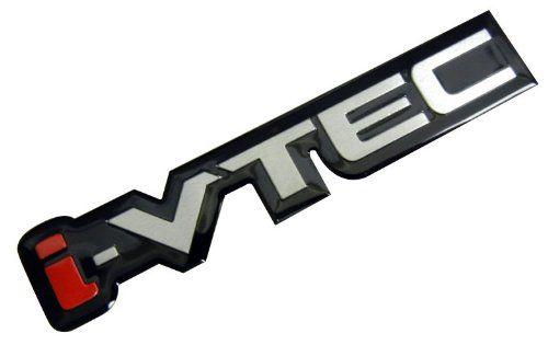 Honda Vtec Logo - i-VTEC Silver Red Black Engine Aluminum Emblem Badge Nameplate Decal ...