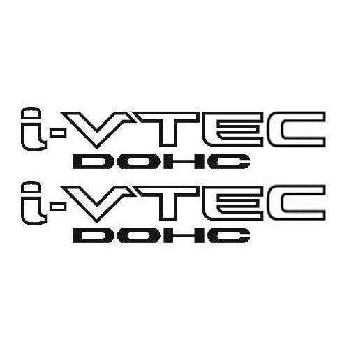 Honda Vtec Logo - Amazon.com: 2 Pieces BLACK I-VTEC DOHC STICKER DECAL EMBLEM CIVIC ...