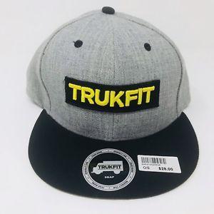 Black and Yellow Trukfit Logo - Trukfit Snapback Gray Black Bib Yellow Spellout