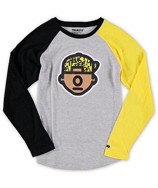 Black and Yellow Trukfit Logo - Trukfit Boys Tommy Face Baseball T-Shirt | Zumiez