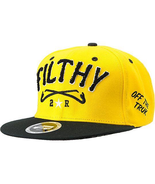 Black and Yellow Trukfit Logo - Trukfit Filthy Chenille Yellow Snapback Hat