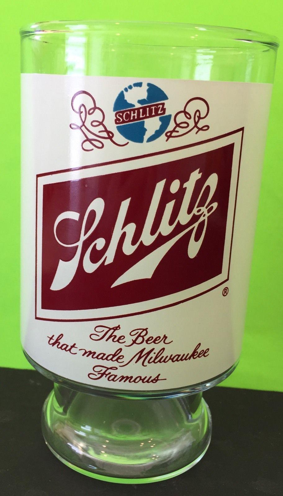 Schlitz Beer Logo - Vintage Schlitz Pint Beer Glass Retro Style Collectable