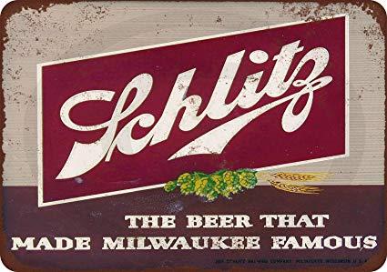 Schlitz Beer Logo - Amazon.com: 1947 Schlitz Beer Vintage Look Reproduction Metal Sign 8 ...