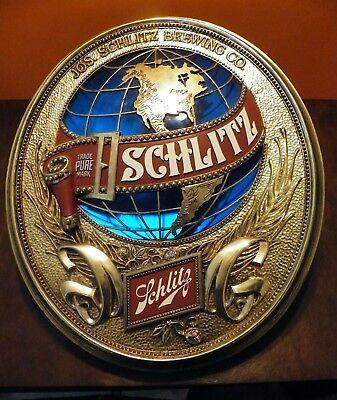 Schlitz Beer Logo - Vintage NOS Jos. Schlitz Brewing Co. Globe Aluminum Label Sign