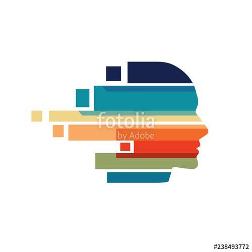 Creative Man Logo - creative man head colorful logo, creative mind and art head logo