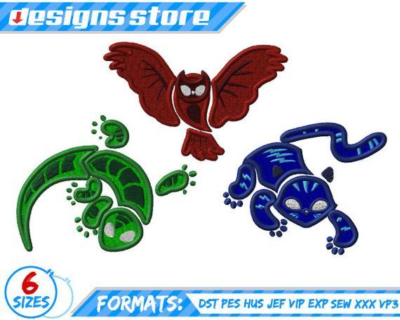 Owlette Logo - PJ mask Transformation Logo EMBROIDERY DESIGN machine connor | Etsy