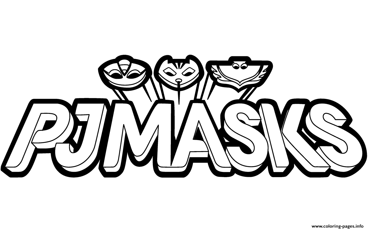 PJ Masks Logo - PJ Masks Logo Black And White Clipart Coloring Pages Printable