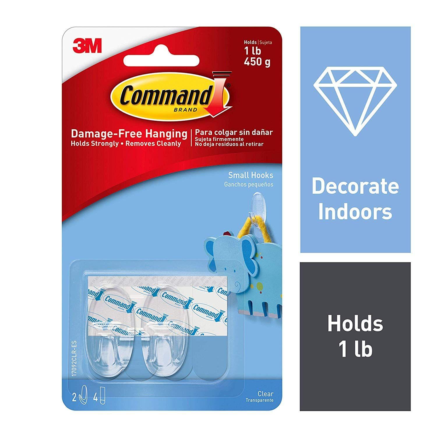 White Circle Red Comma Logo - Command Small Clear Hooks with Clear Strips (17092CLR): Amazon.co.uk ...