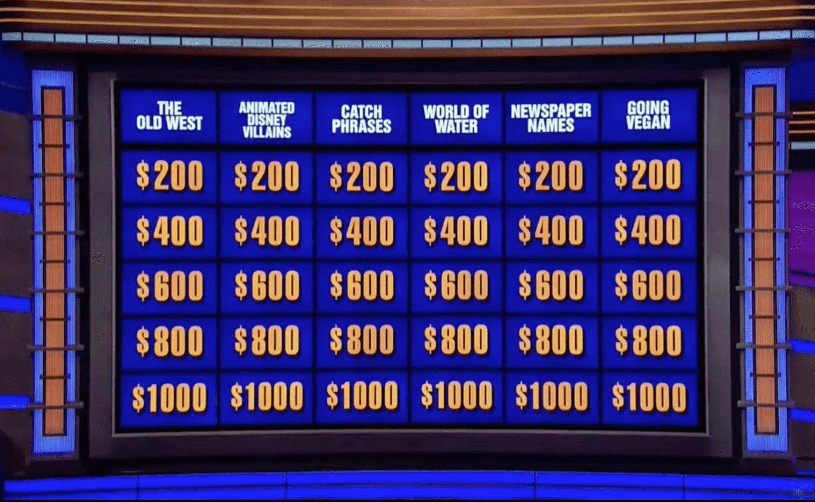 Jeopardy Game Show Logo - Game Show 'Jeopardy!' Tests Contestants Knowledge on 'Going Vegan'