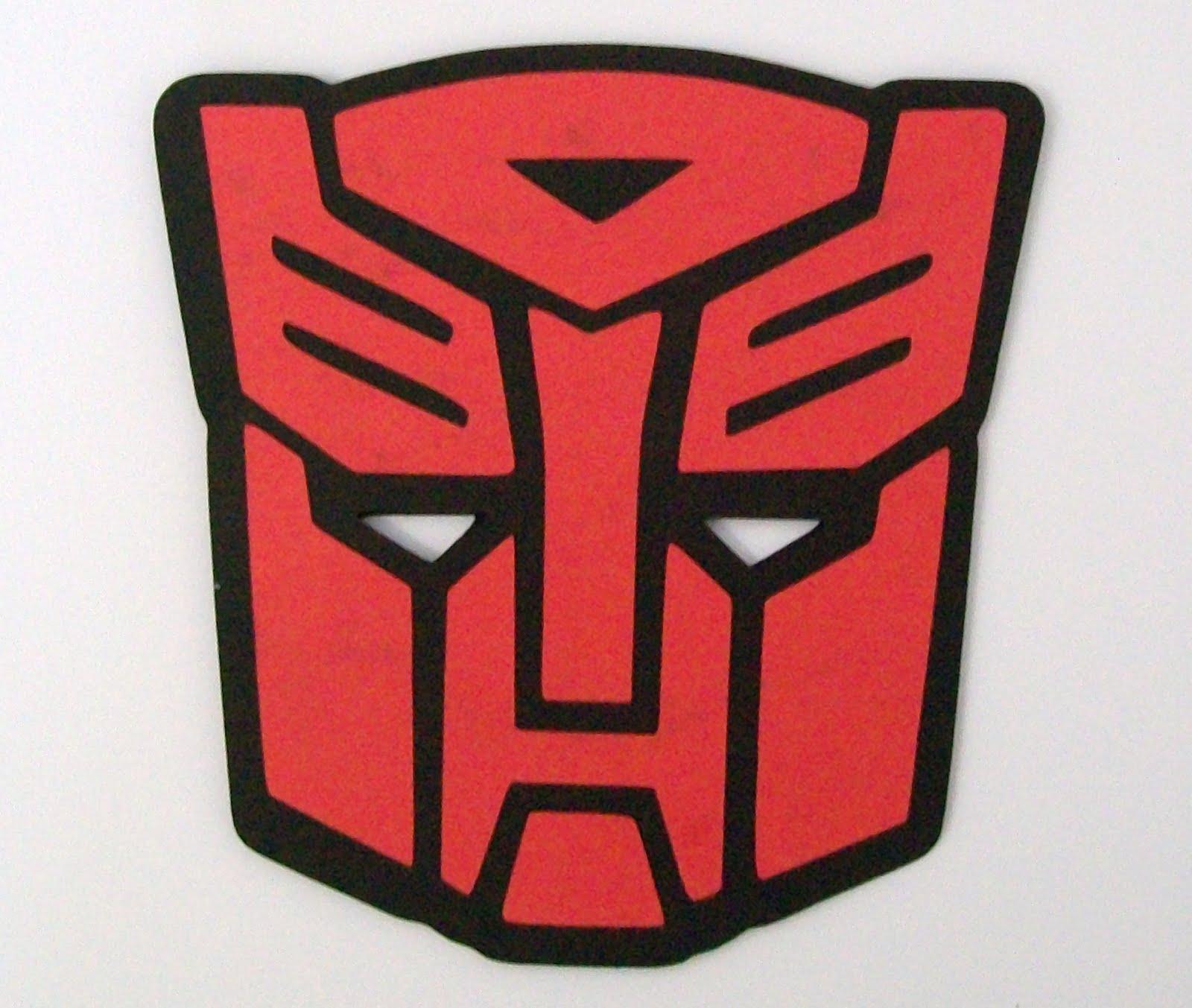 Red Transformer Face Logo - Custom Cut Cards: Transformers Card