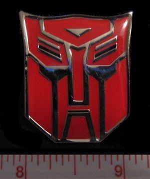 Red Transformer Face Logo - Transformers Autobot Red Face Logo Enamel Metal Pin