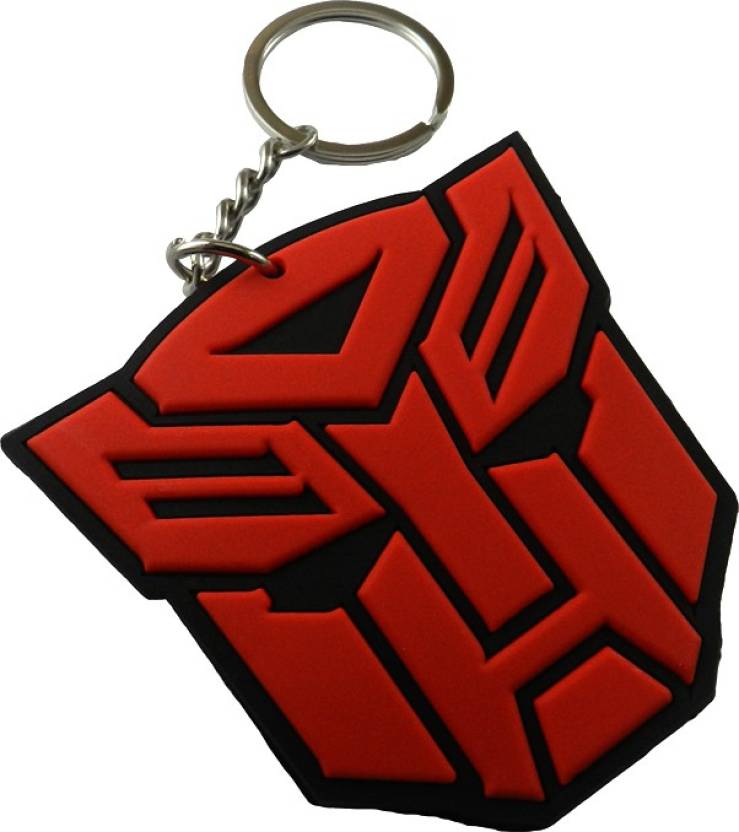 Red Transformer Face Logo - Techpro Double sided Rubber Transformer Face Key Chain Techpro