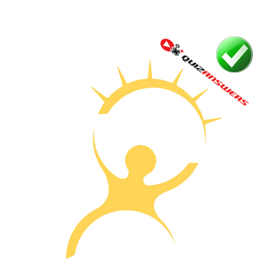 Guy with Yellow Sun Logo - Yellow Guy Holding Sun Logo - Logo Vector Online 2019